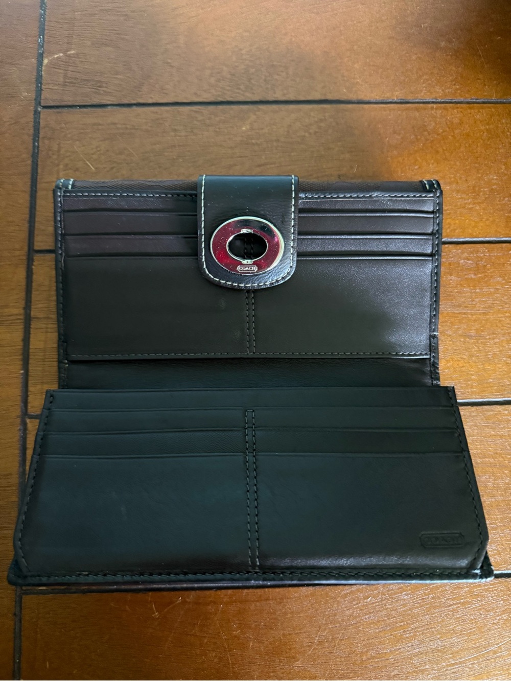 Coach Y2K Chocolate Brown Jacquard Signature Turnlock Bifold Wallet - Picture 5 of 6